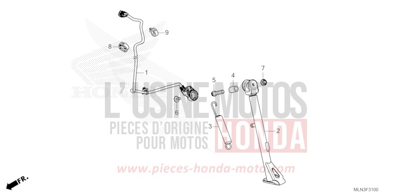 SEITENSTAENDER von Africa Twin Mechanik MAT BALLISTIC BLACK METALLIC (NHA86) von 2024